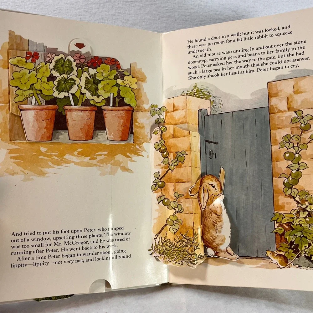 1985 Peter Rabbit Pop-Up Book Beatrix Potter F. Warne Vintage Hardcover Pop Up
